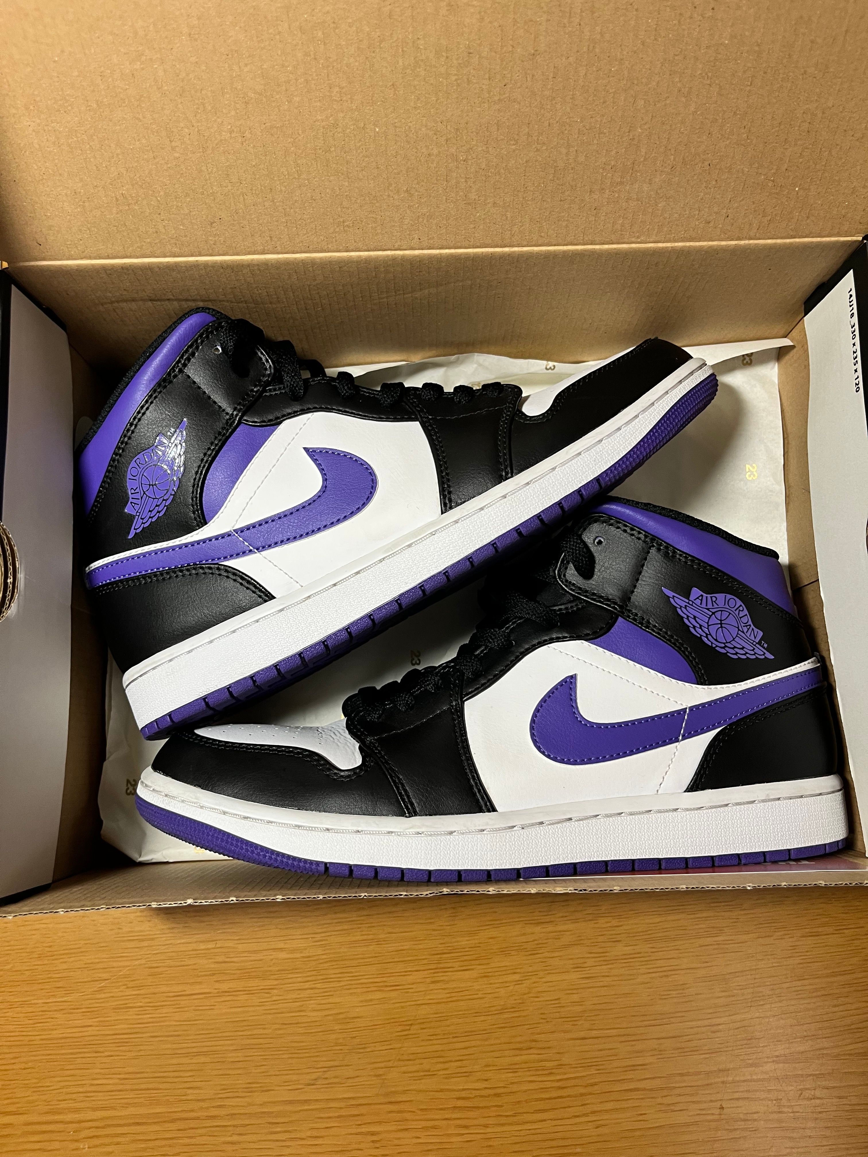 Nike Air Jordan 1 Mid "Black/Court Purple"