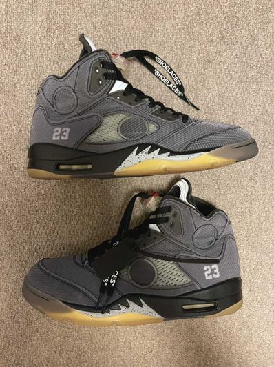 Off-White × Nike Air Jordan 5 "Black/Muslin/Fire Red"