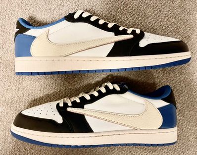 Travis Scott × fragment design × Nike Air Jordan 1 Low OG SP "Military Blue"