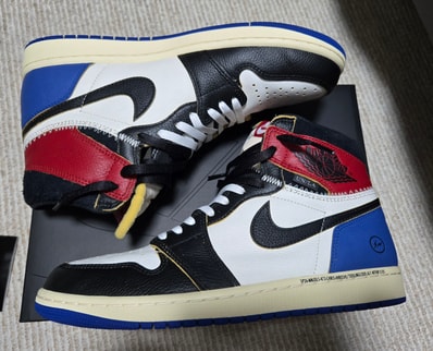 fragment design × UNION × Nike Air Jordan 1 High OG "Black/Varsity Red"
