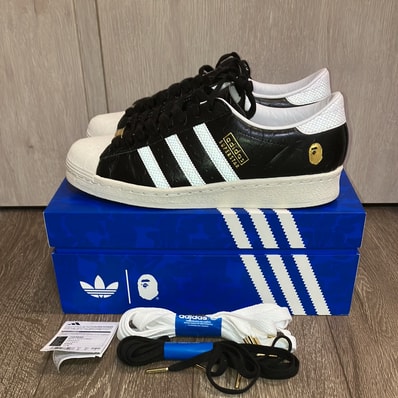 atmos × A BATHING APE × adidas SuperstarR 5 "Core Black/Footwear White/Off White"