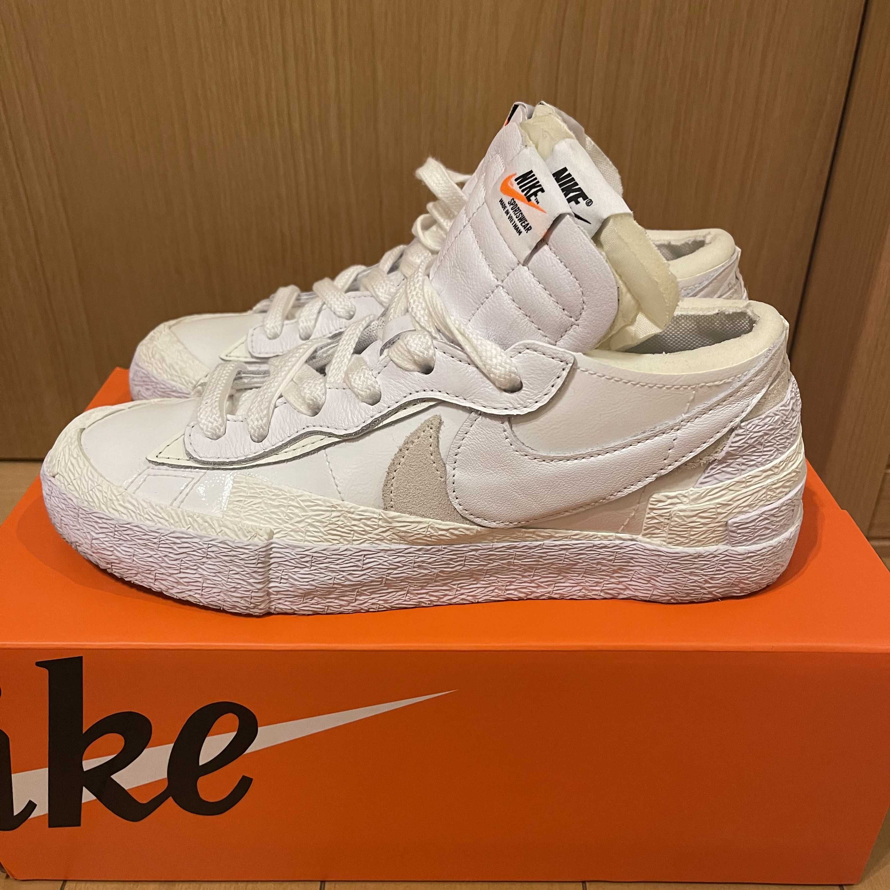 sacai × Nike Blazer Low "White Patent Leather"