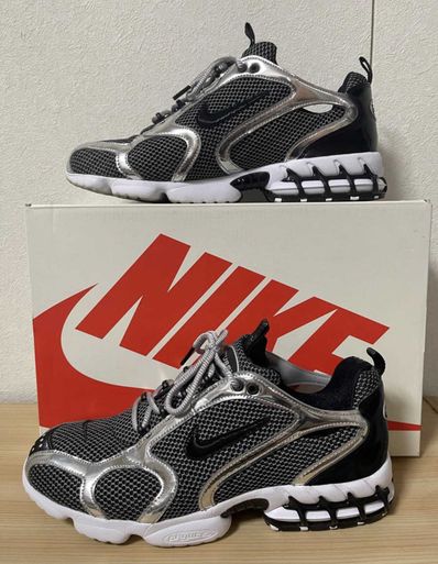 STUSSY × NIKE AIR ZOOM SPIRIDON CAGED "PURE PLATINUM/BLACK-WHITE"