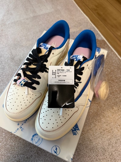 Travis Scott × fragment design × Nike Air Jordan 1 Low OG "Sail/Military Blue"