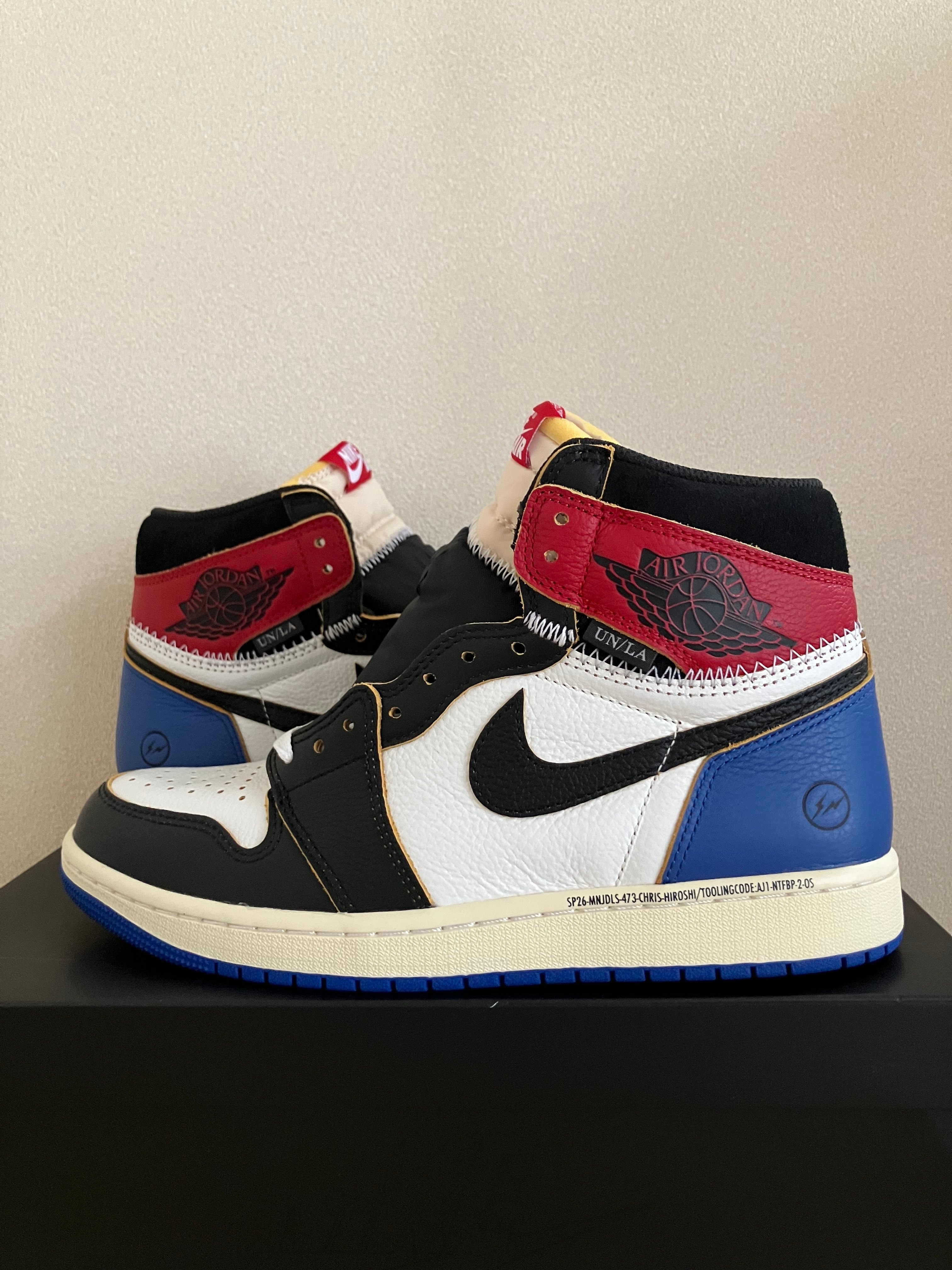 fragment design × UNION × Nike Air Jordan 1 High OG "Black/Varsity Red"