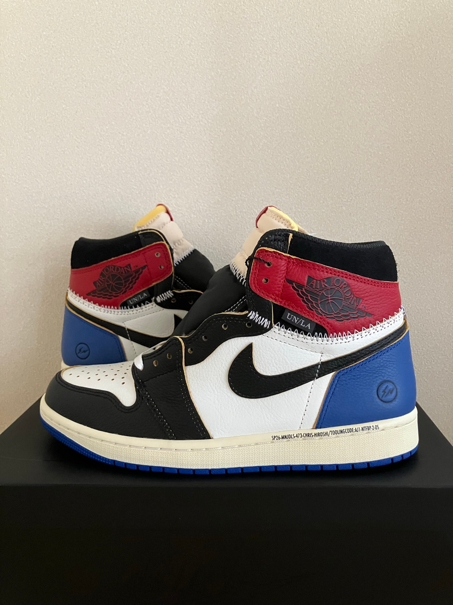 fragment design × UNION × Nike Air Jordan 1 High OG "Black/Varsity Red"