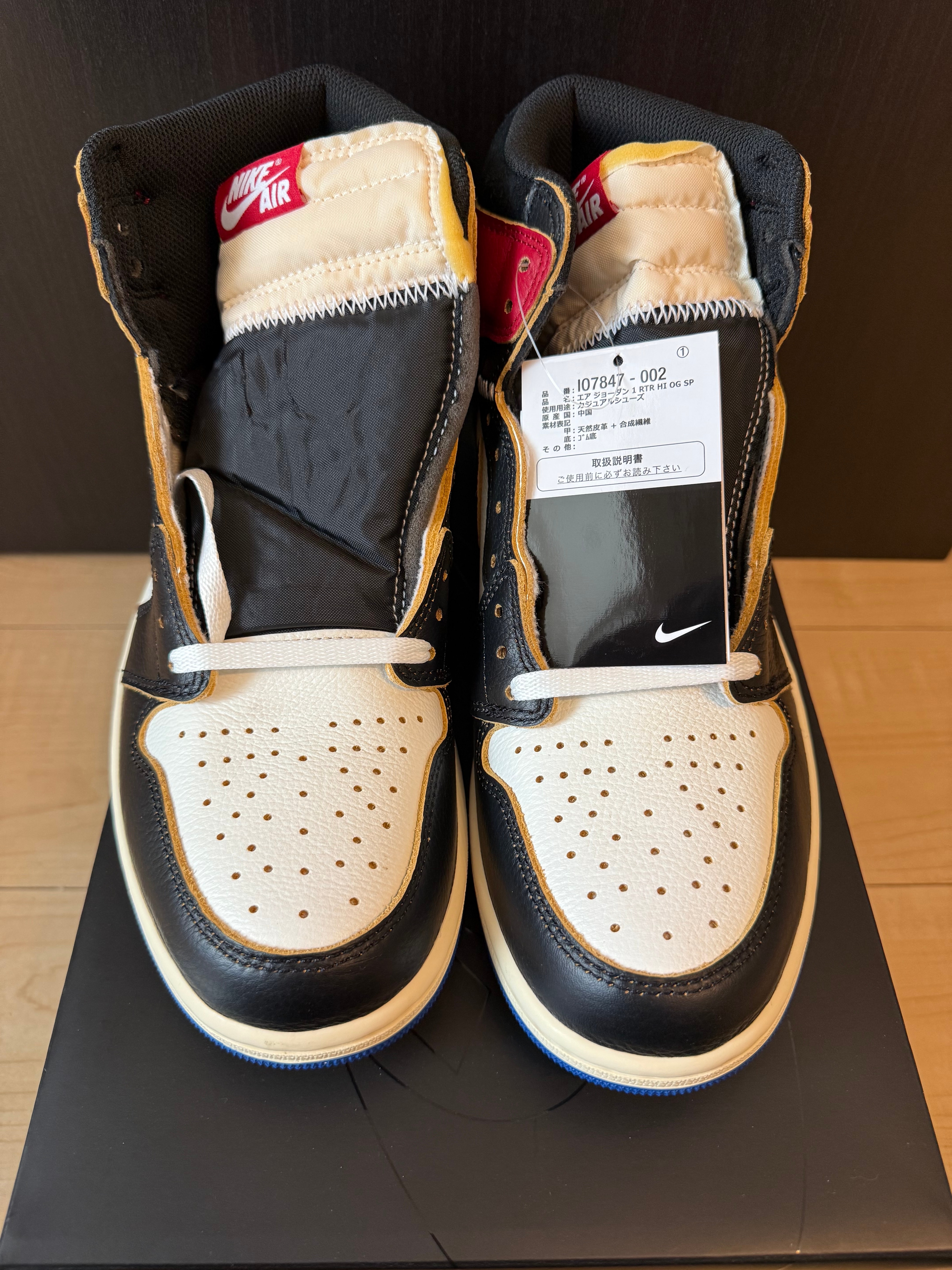 fragment design × UNION × Nike Air Jordan 1 High OG "Black/Varsity Red"