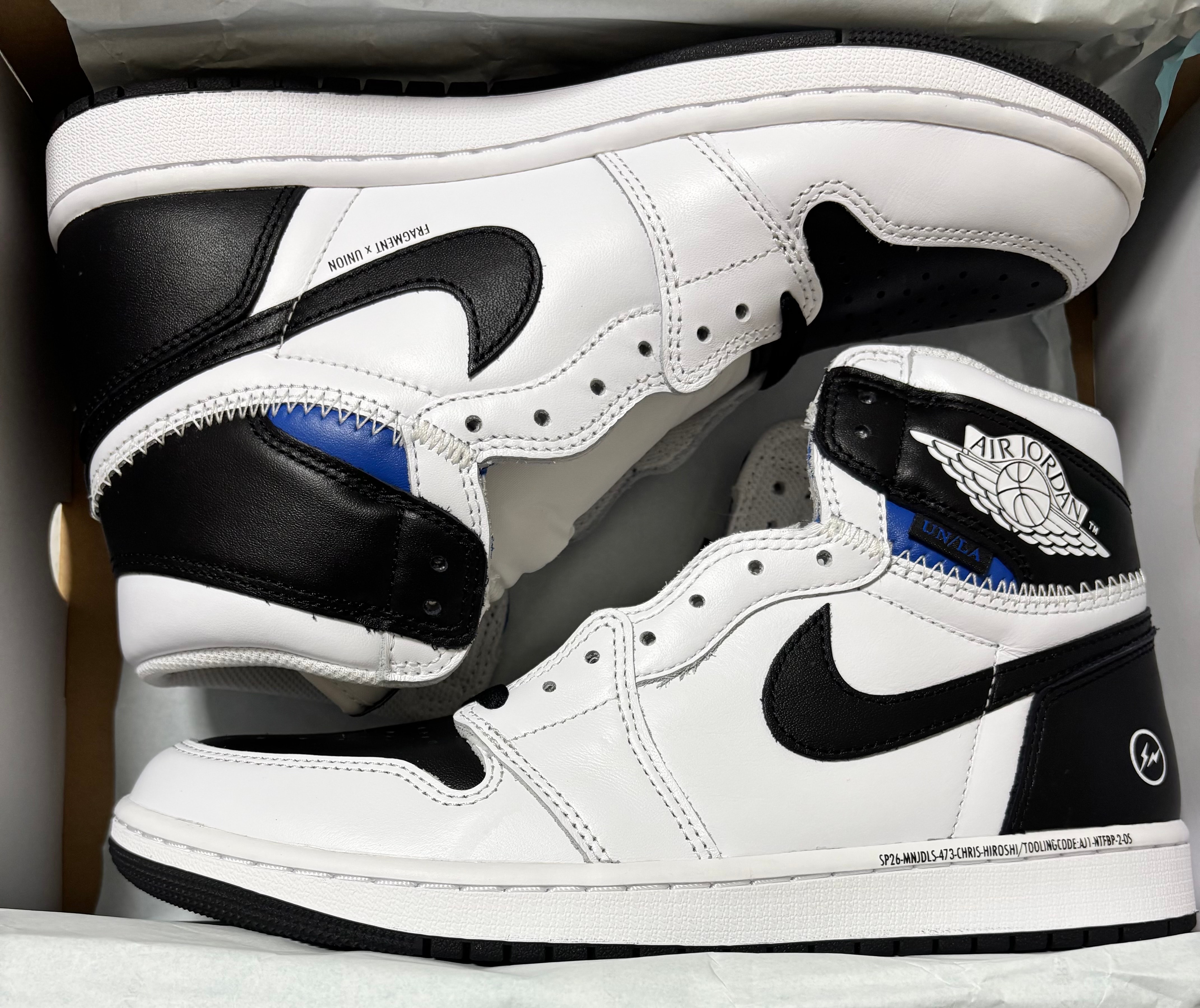 fragment design × UNION × Nike Air Jordan 1 Retro High OG "Black/White"