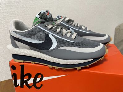CLOT × Sacai × Nike LD Waffle "Grey Obsidian/Cool Grey"