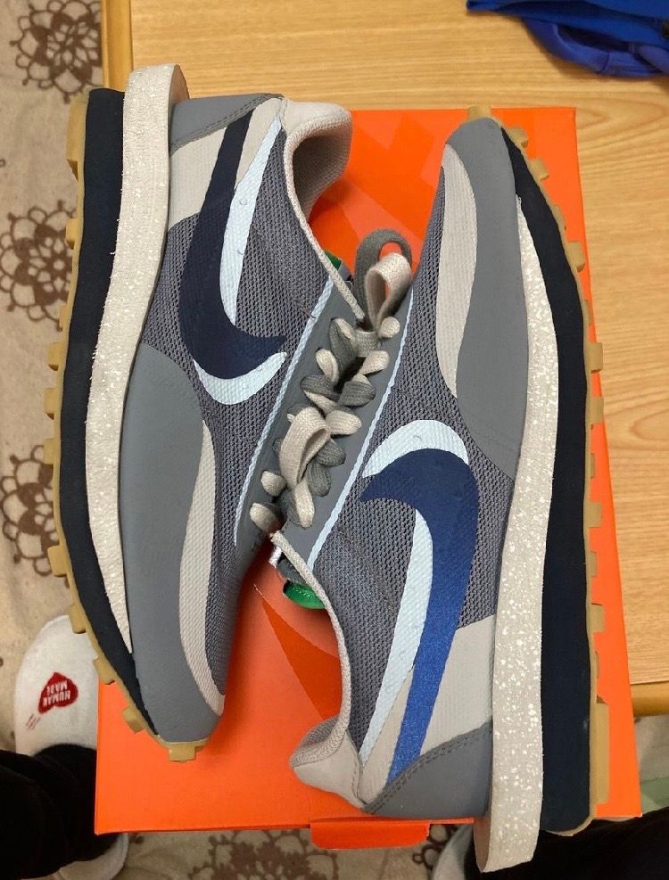 CLOT × Sacai × Nike LD Waffle "Grey Obsidian/Cool Grey"