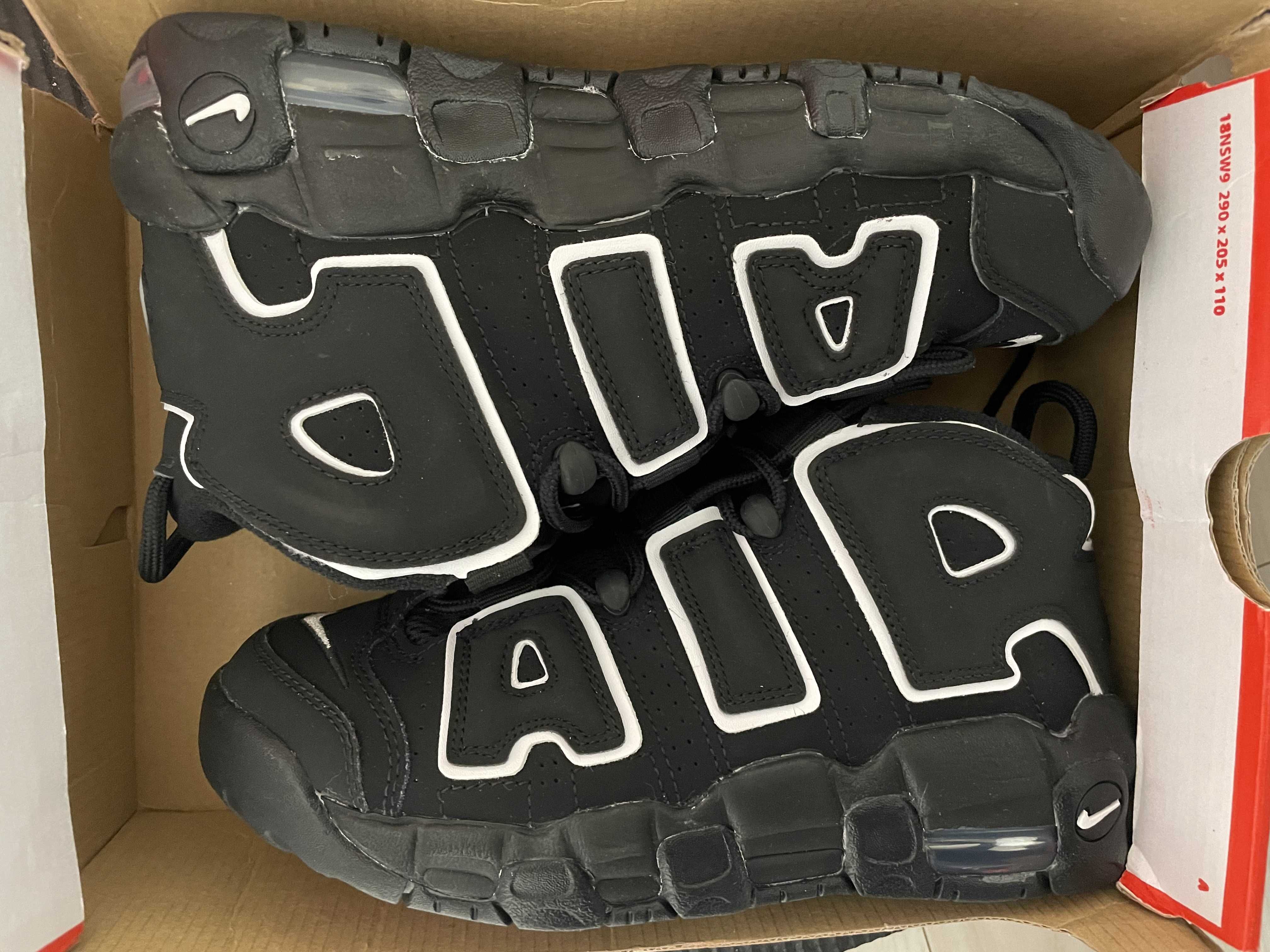 NIKE AIR MORE UPTEMPO GS "BLACK/WHITE"(2020)