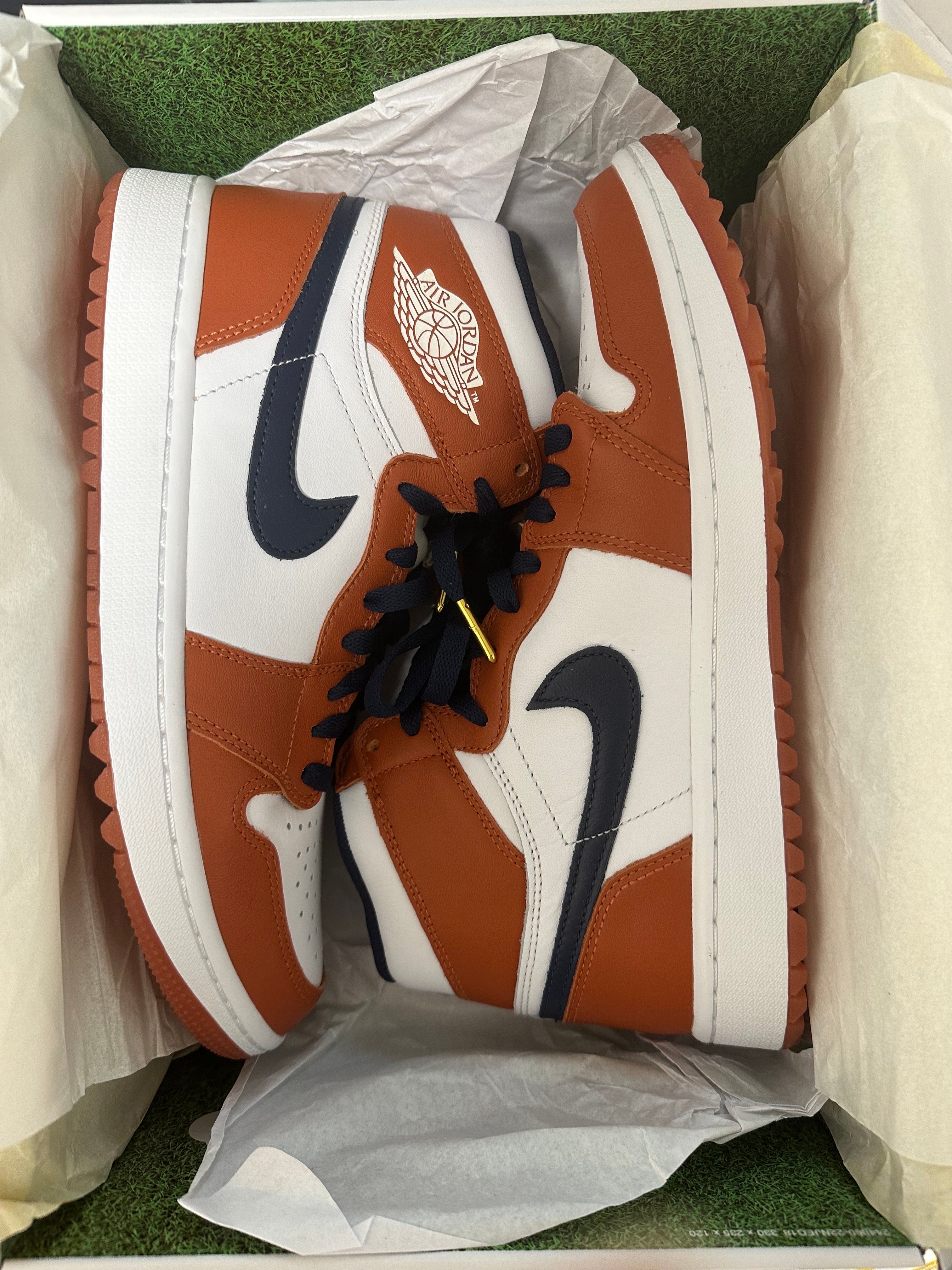 Eastside Golf × Nike Air Jordan 1 High Golf "Burnt Sunrise/Midnight Navy"