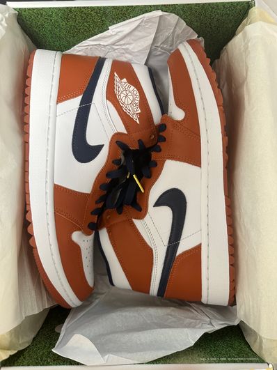 Eastside Golf × Nike Air Jordan 1 High Golf "Burnt Sunrise/Midnight Navy"