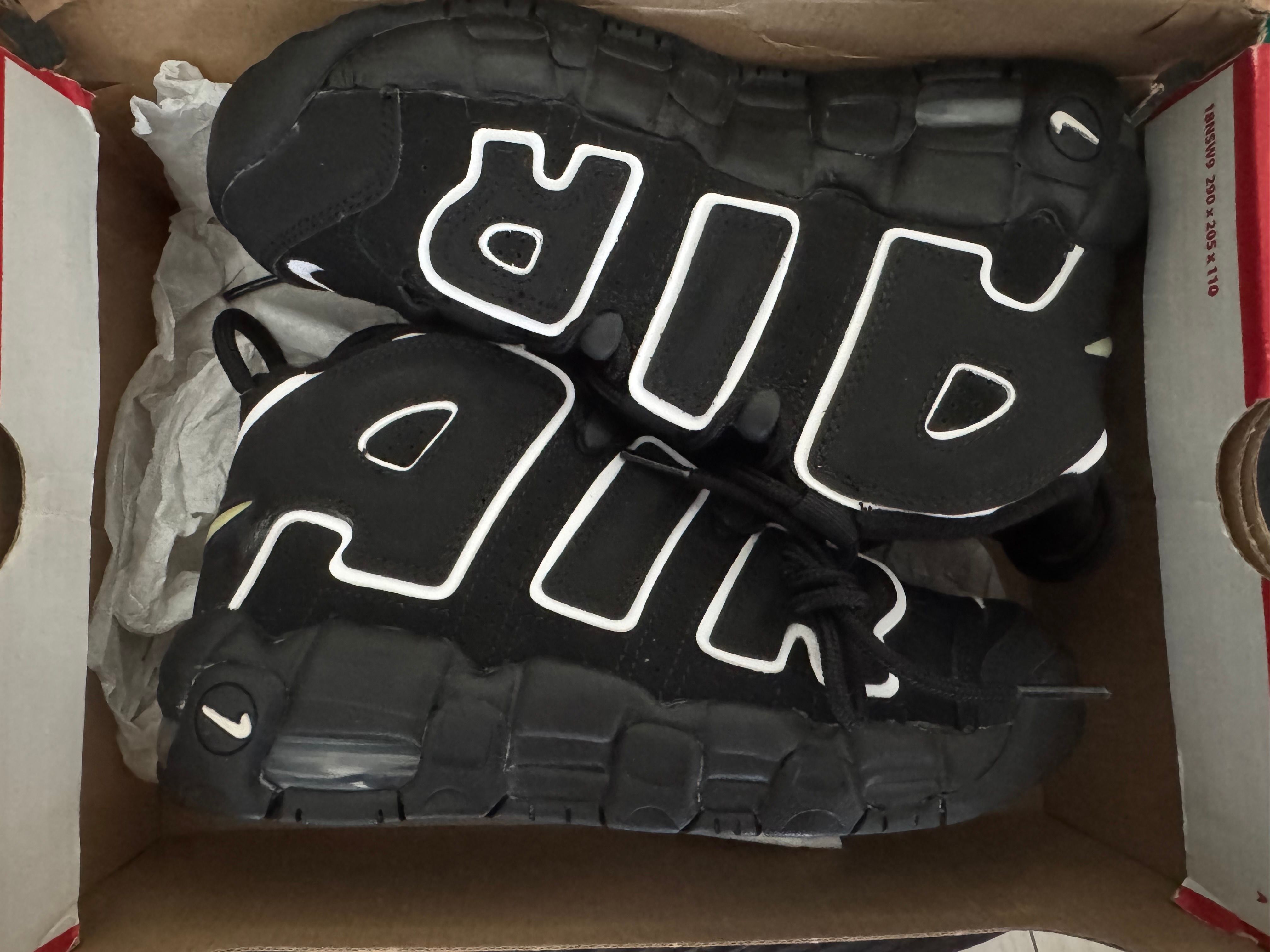 NIKE AIR MORE UPTEMPO GS "BLACK/WHITE"(2020)