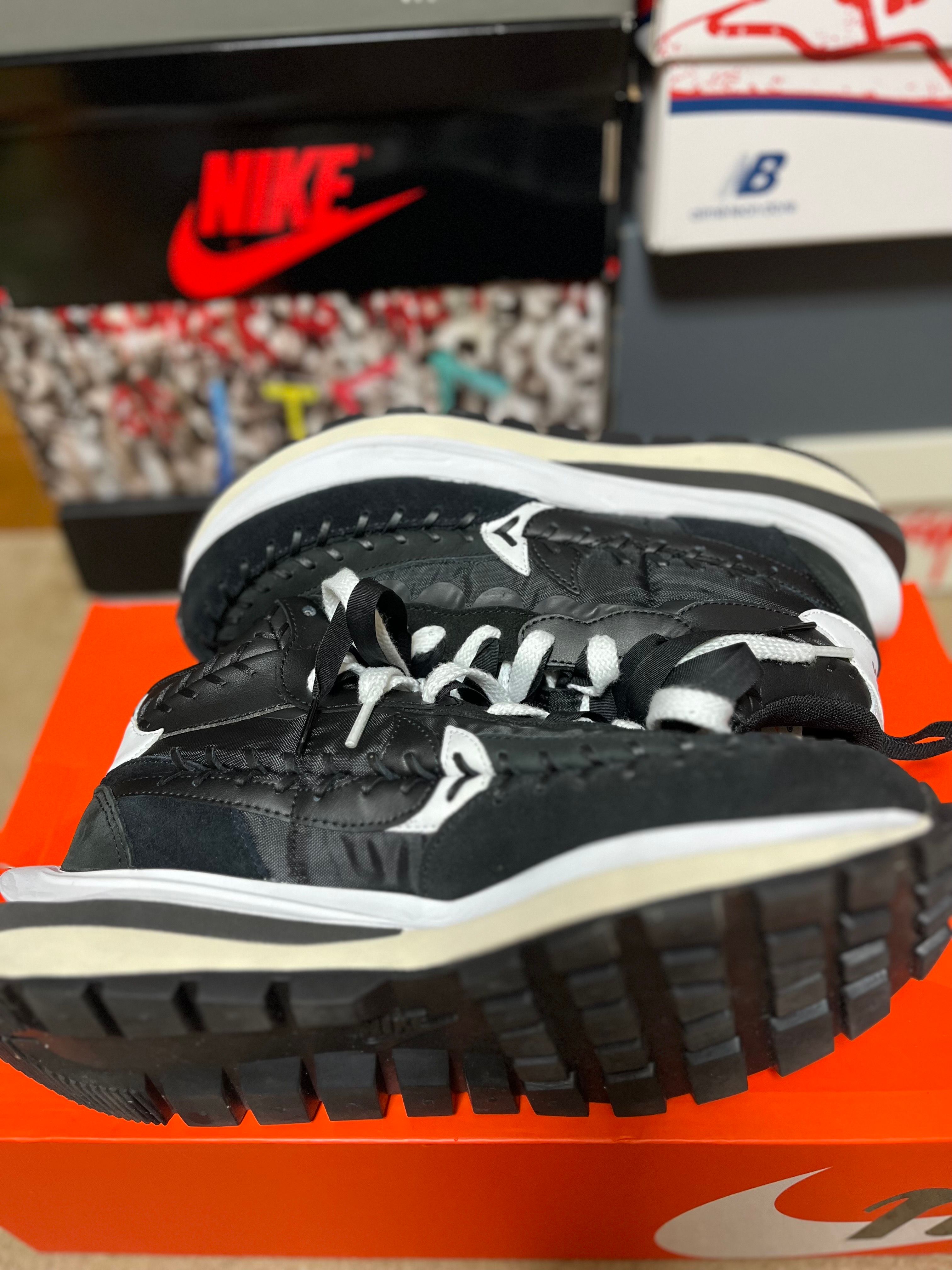 Jean-Paul Gaultier × sacai × Nike Vapor Waffle "Black/Black-White"