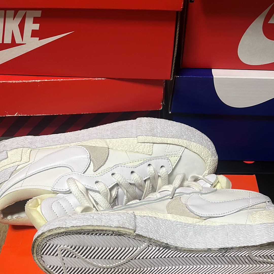 sacai × Nike Blazer Low "White Patent Leather"