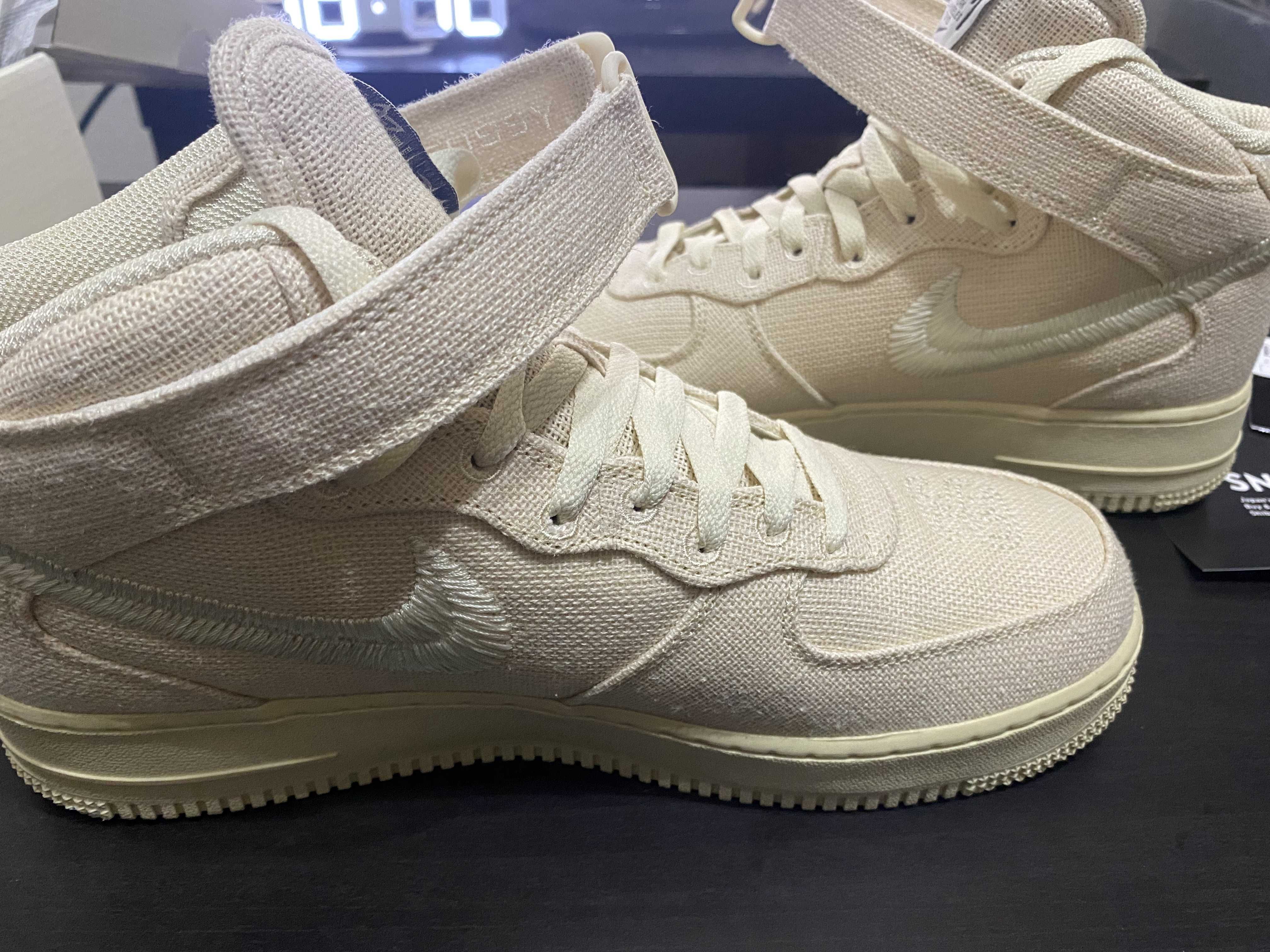 Stussy × Nike Air Force 1 Mid "Fossil Stone"