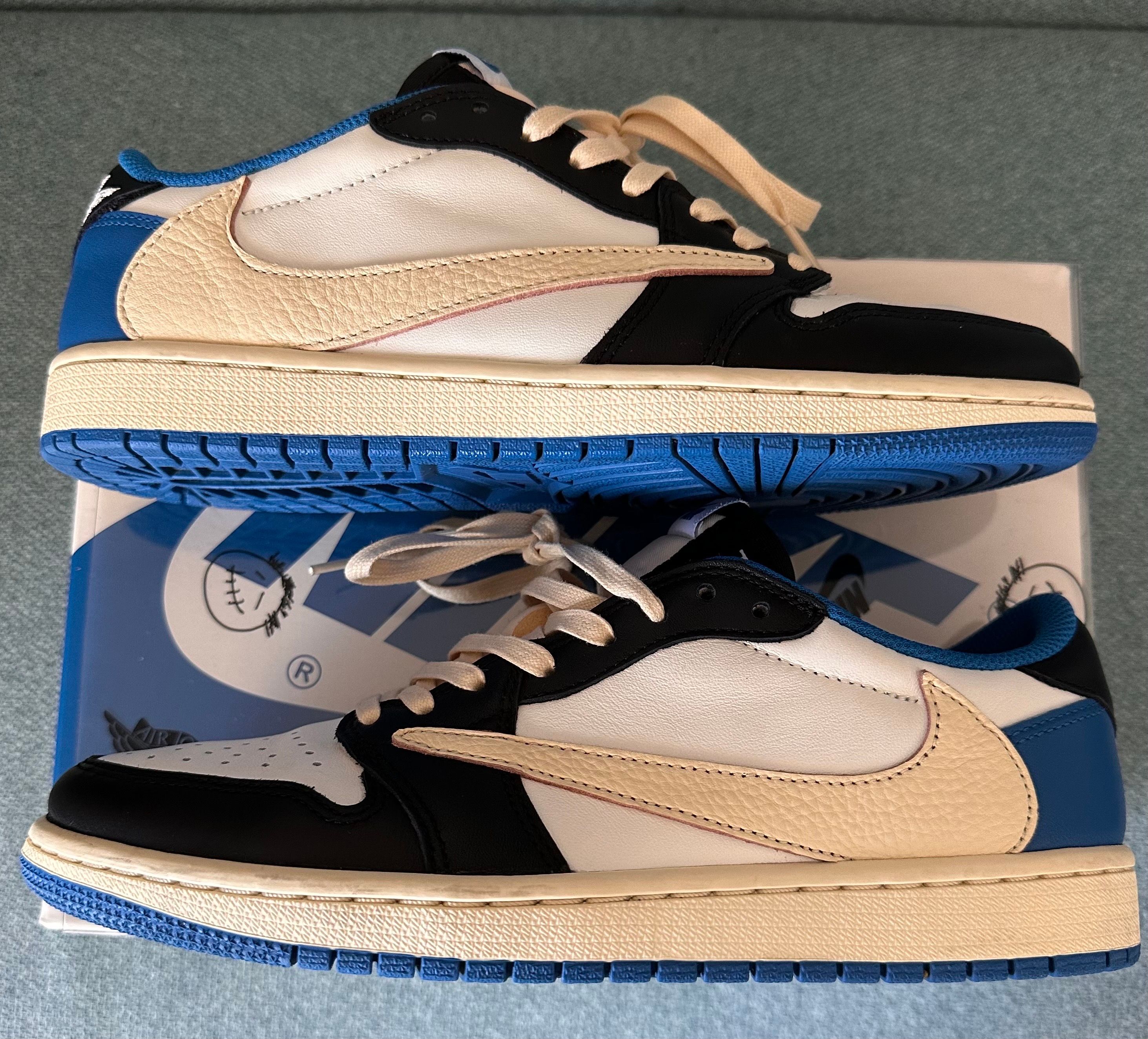 Travis Scott × fragment design × Nike Air Jordan 1 Low OG SP "Military Blue"
