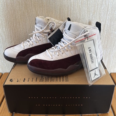 A Ma Maniere × Nike Women's Air Jordan 12 "White and Burgundy Crush"