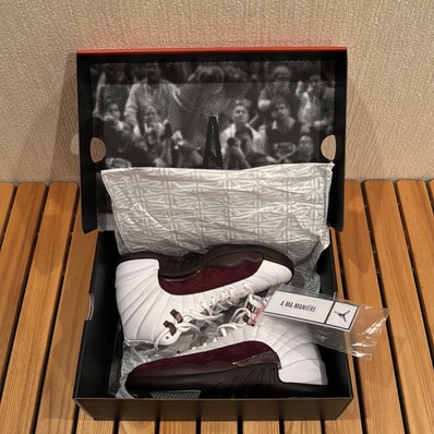 A Ma Maniere × Nike Women's Air Jordan 12 "White and Burgundy Crush"