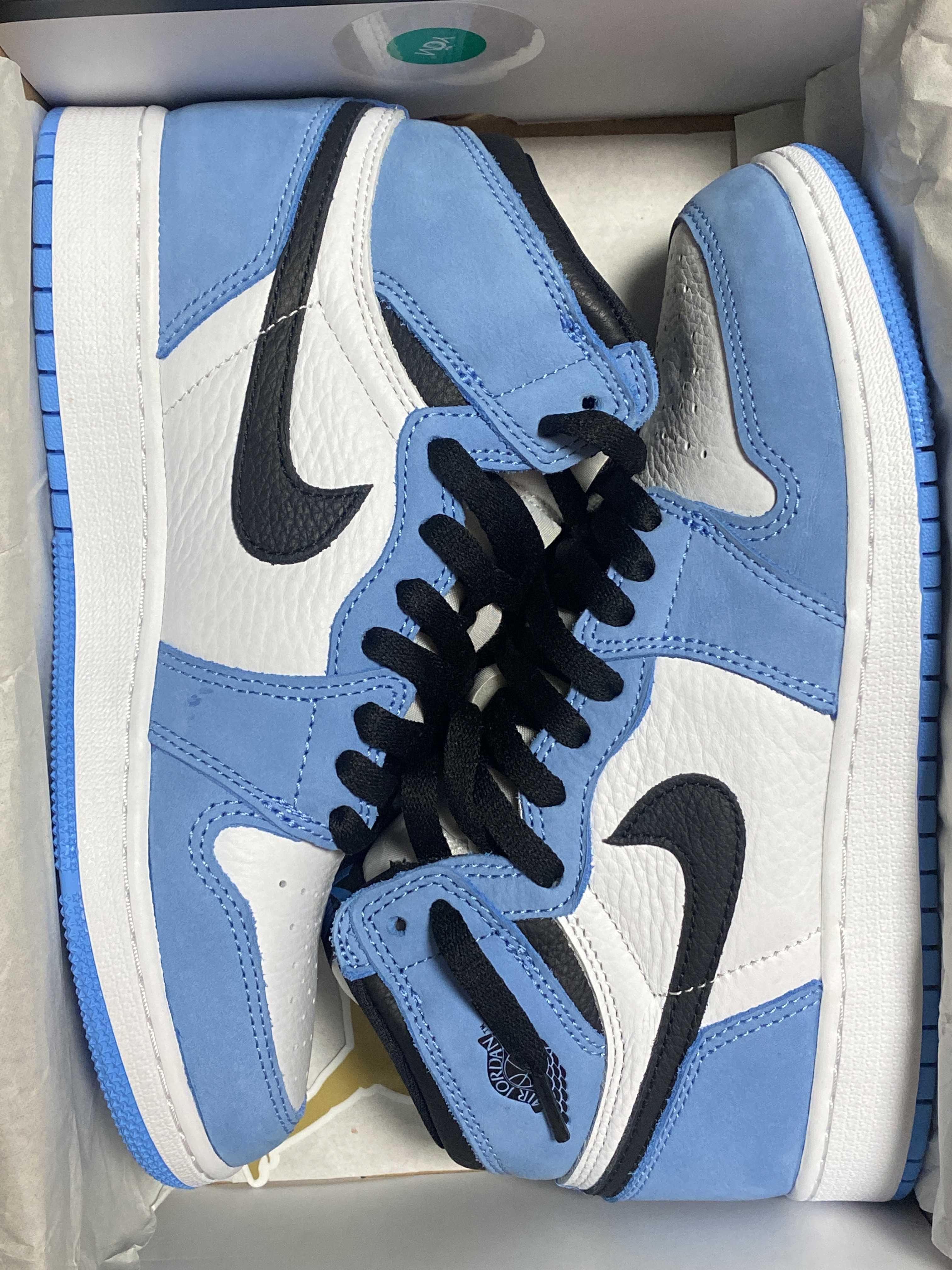 Nike GS Air Jordan 1 High "White/University Blue/Black"   