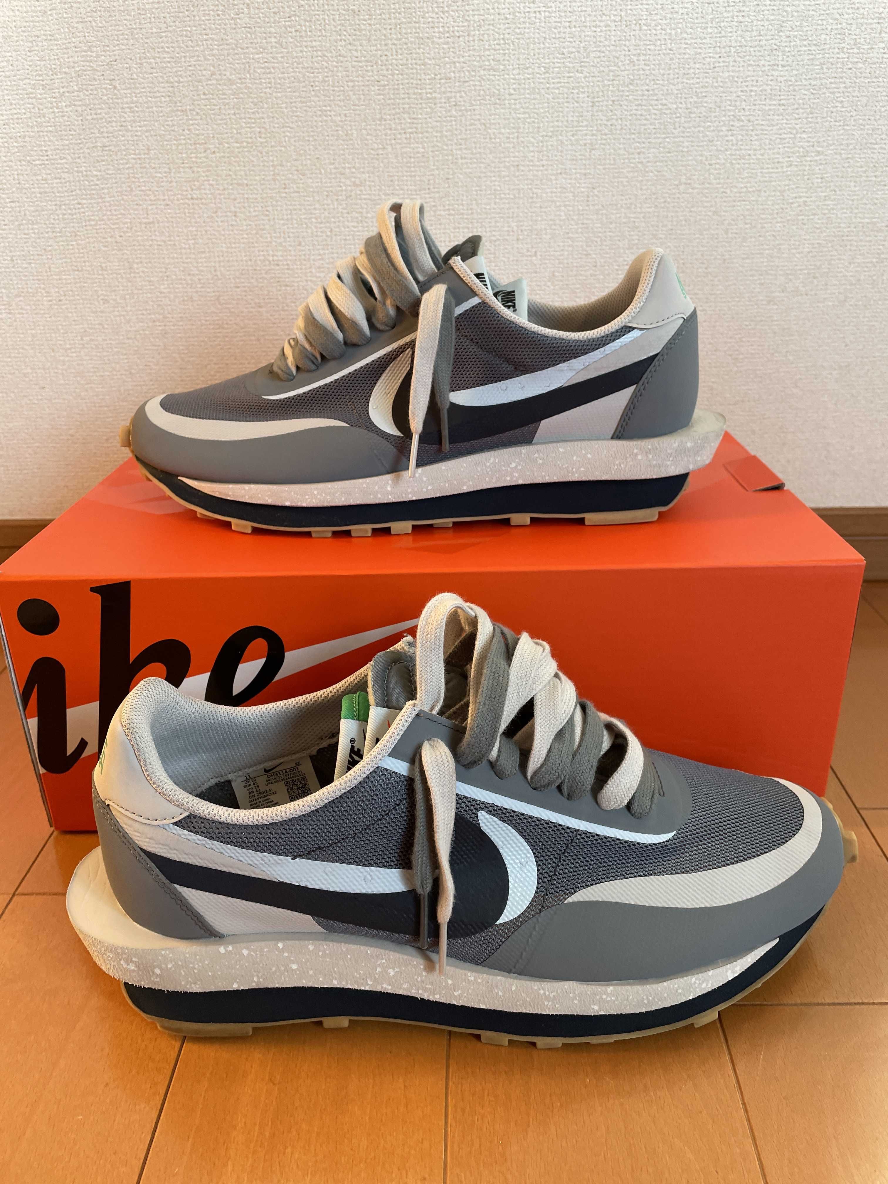 CLOT × Sacai × Nike LD Waffle "Grey Obsidian/Cool Grey"