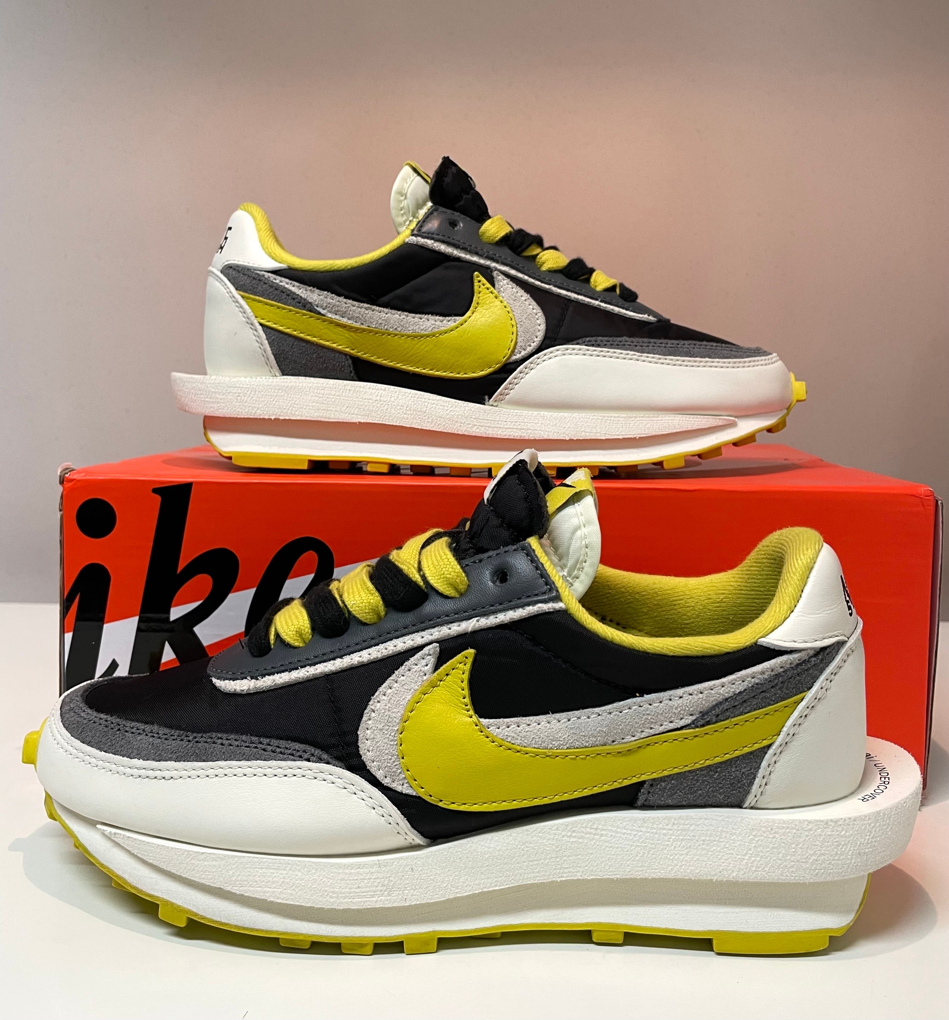 UNDERCOVER × sacai × Nike LD Waffle "Black/Sail-Dark Grey-Bright Citron"