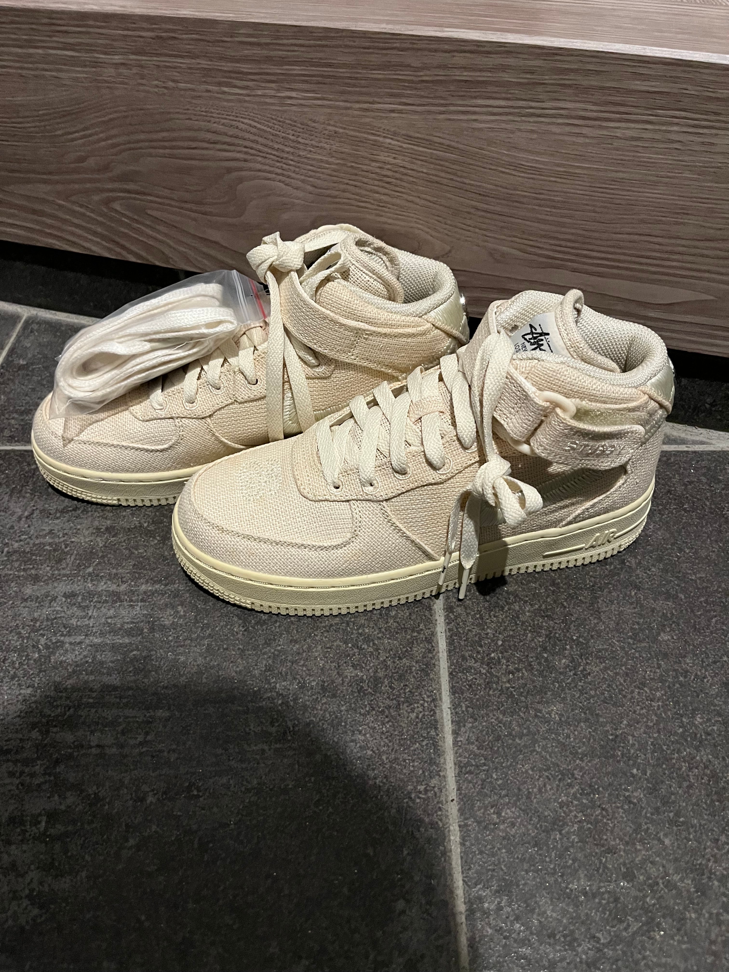 Stussy × Nike Air Force 1 Mid "Fossil Stone"