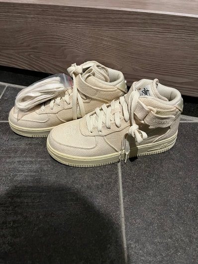 Stussy × Nike Air Force 1 Mid "Fossil Stone"