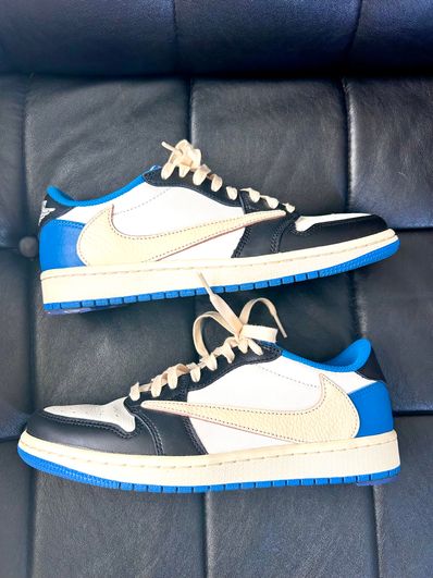 Travis Scott × fragment design × Nike Air Jordan 1 Low OG SP "Military Blue"