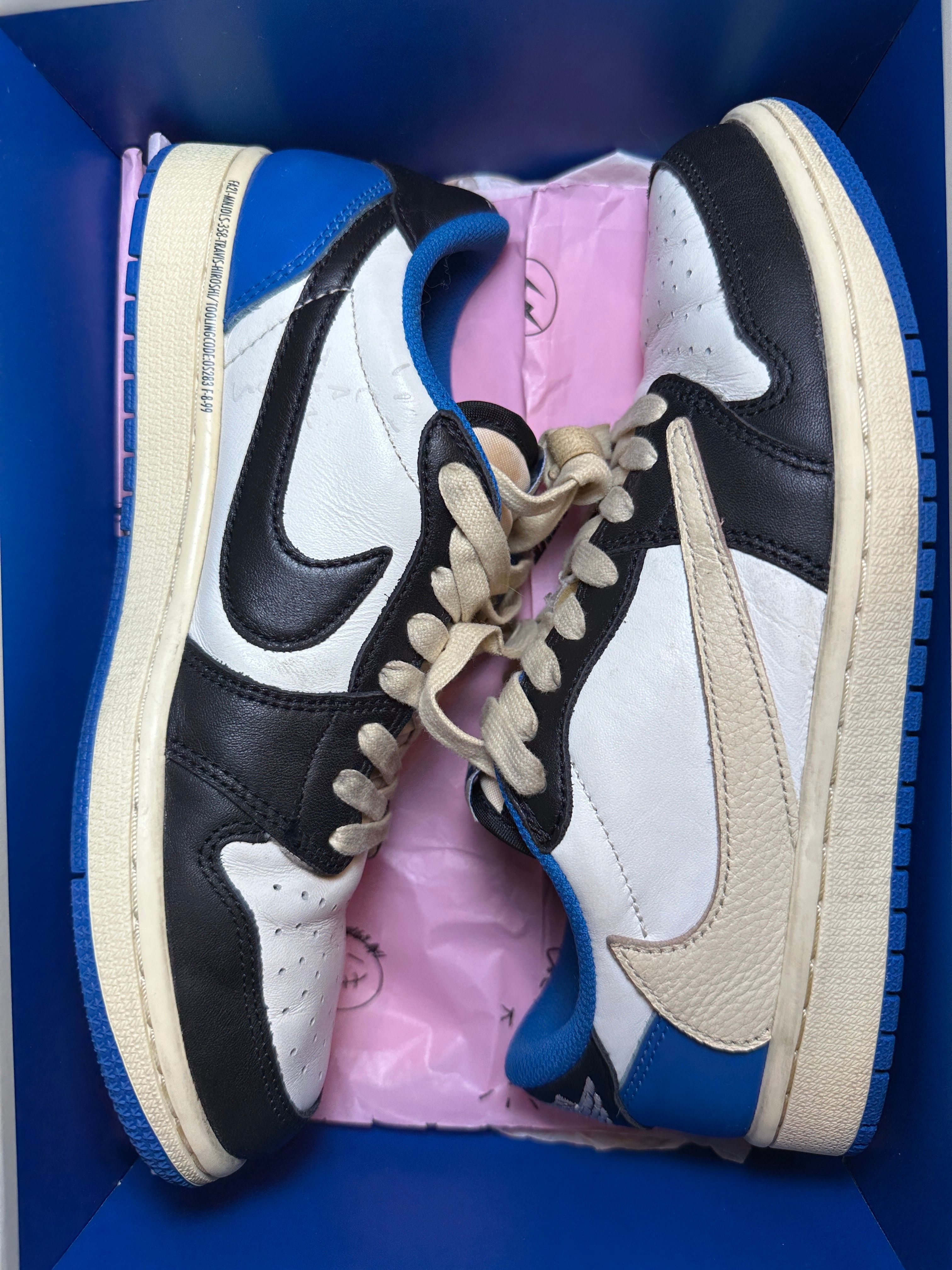 Travis Scott × fragment design × Nike Air Jordan 1 Low OG SP "Military Blue"