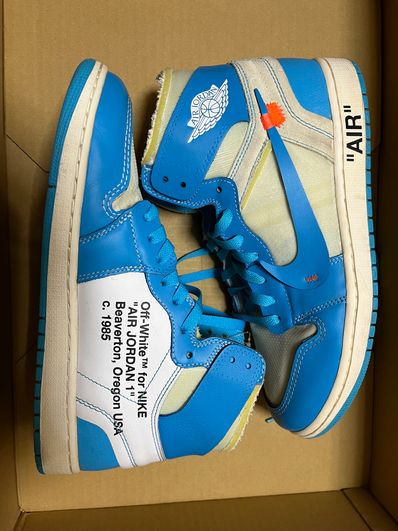 Off-White × Nike Air Jordan 1 High UNC "White/Dark Powder Blue"