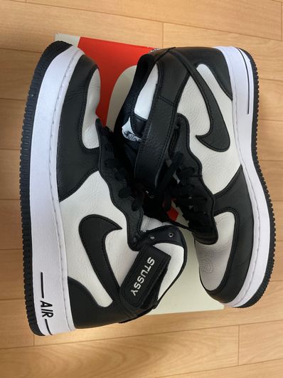 Stussy × Nike Air Force 1 Mid "Black and Light Bone"