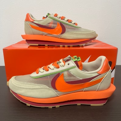 CLOT × Sacai × Nike LD Waffle "Orange Blaze"