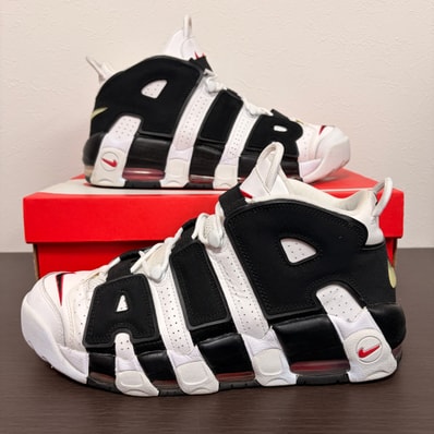 NIKE AIR MORE UPTEMPO "WHITE/BLACK/UNIVERSITY RED"(2020)