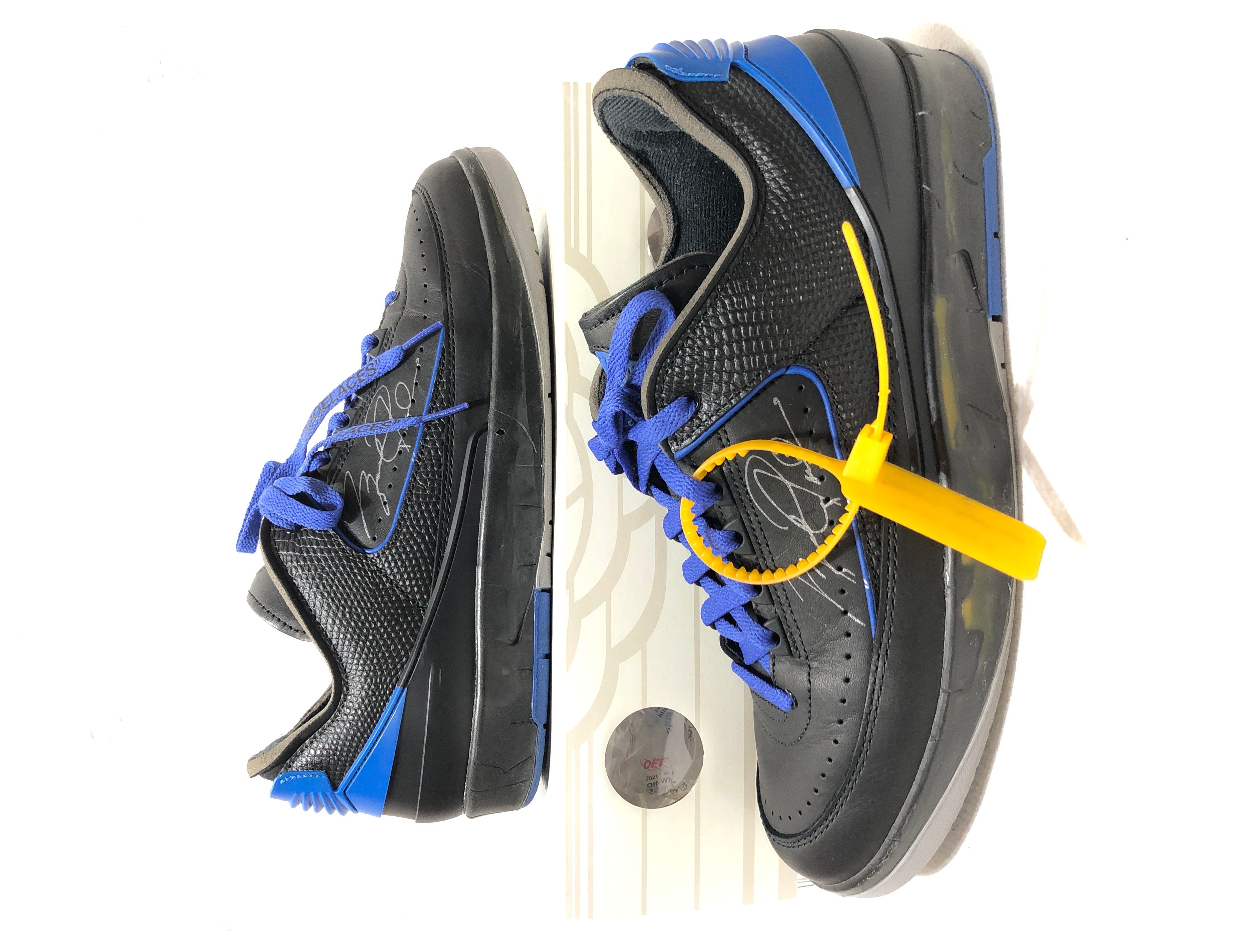 Off-White × Nike Air Jordan 2 Low "Black and Varsity Royal"