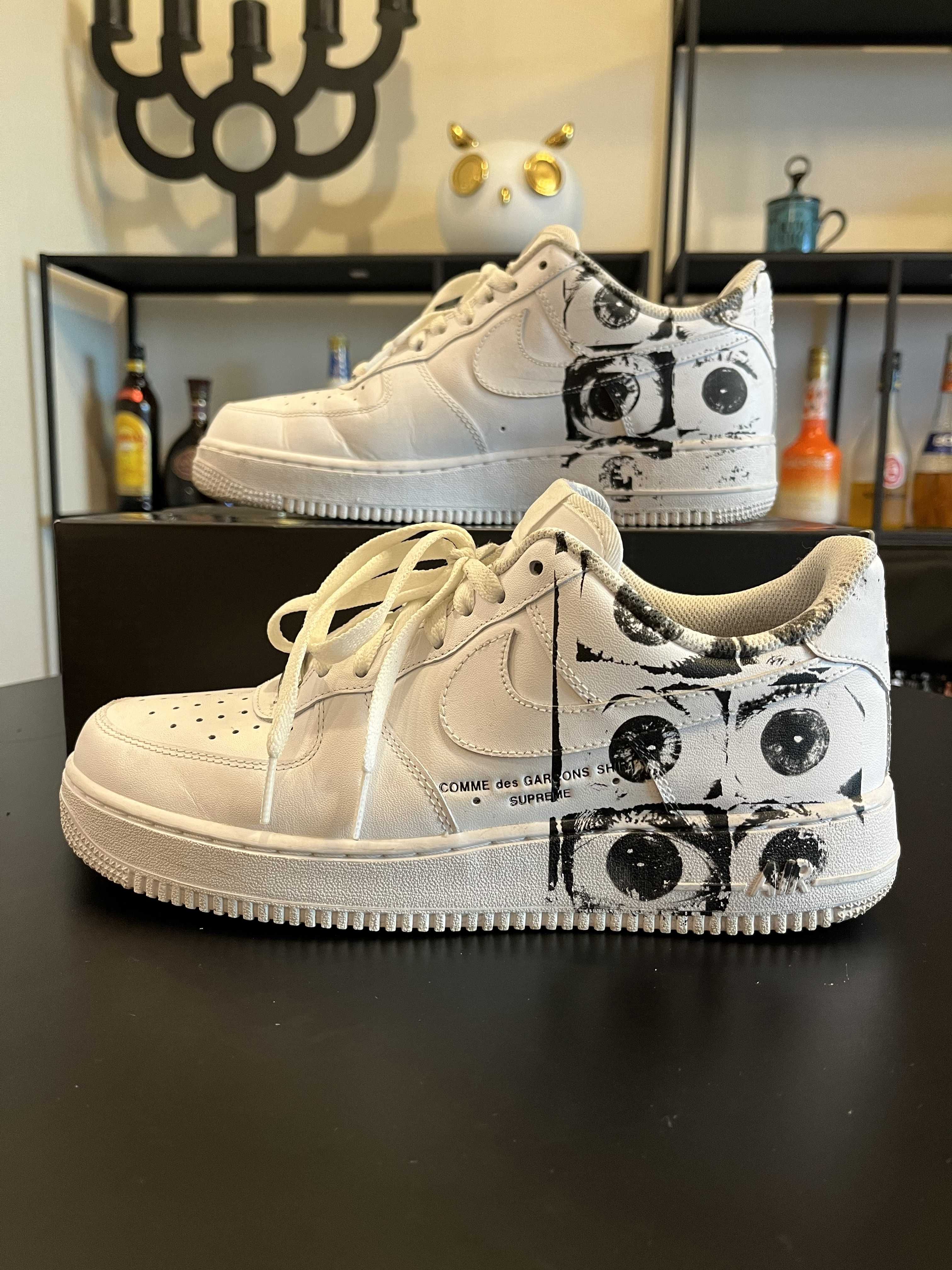 Supreme × COMME des GARCONS SHIRT × Nike Air Force 1 Low "White"