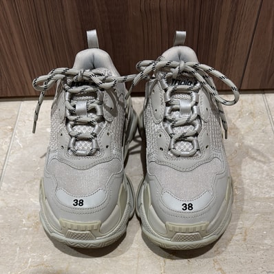 BALENCIAGA Women's Triple S Sneaker "Beige"