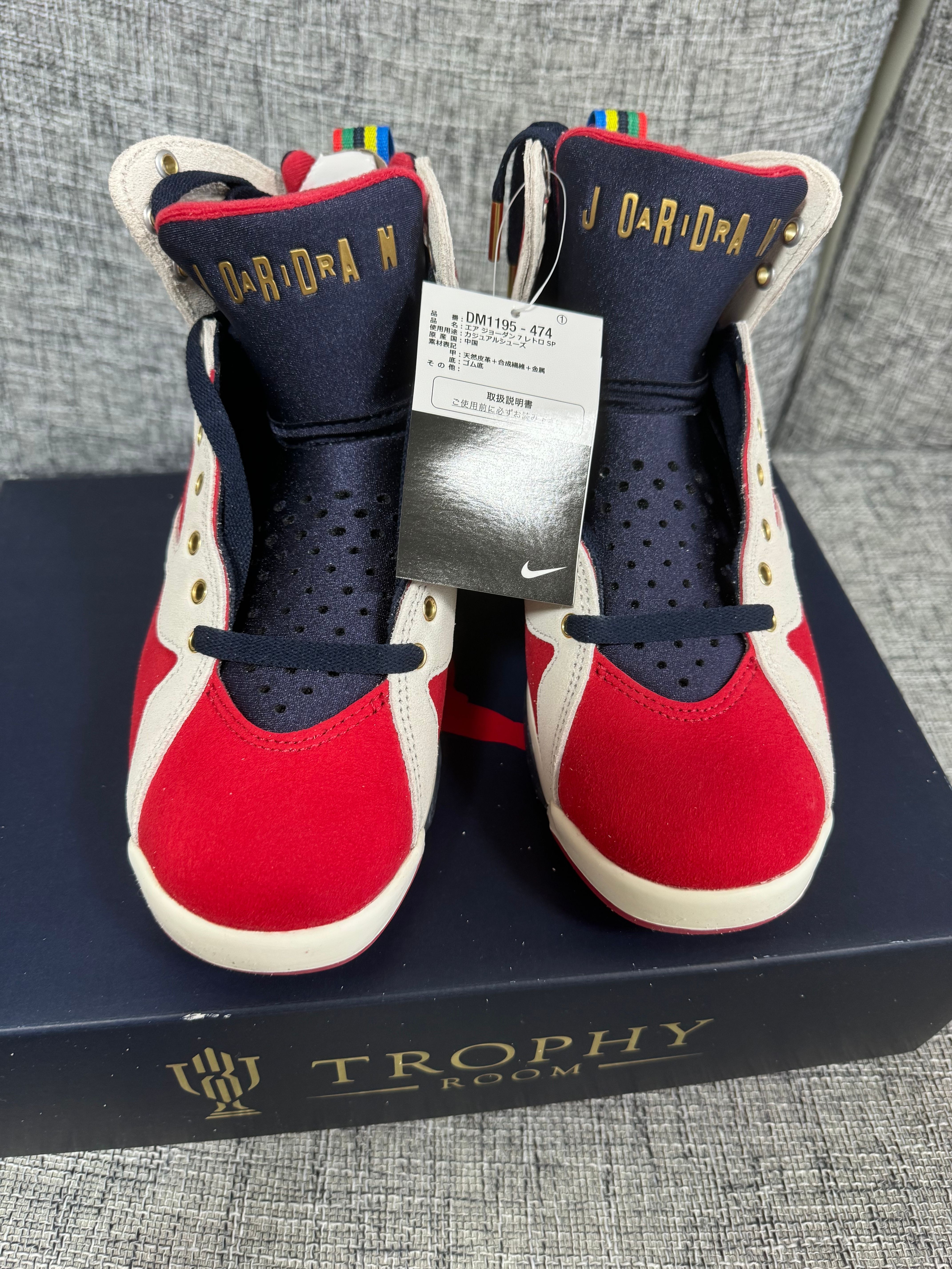 Trophy Room × Nike Air Jordan 7 "True Red and Obsidian"