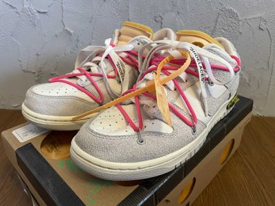Off-White × Nike Dunk Low "Sail/Neutral Gray/Hyper Pink"