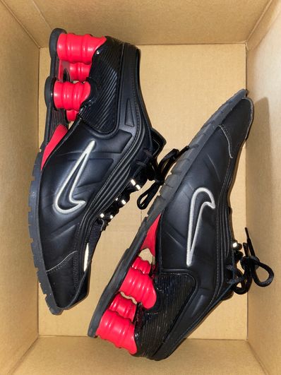 Martine Rose × Nike Women's Shox MR4 "Black/Metallic Silver Comet Red"