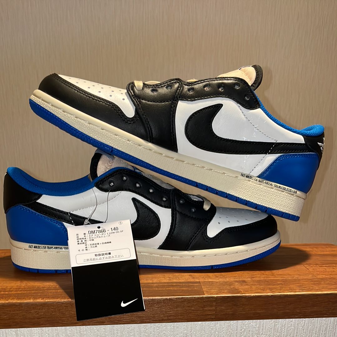 Travis Scott × fragment design × Nike Air Jordan 1 Low OG SP "Military Blue"