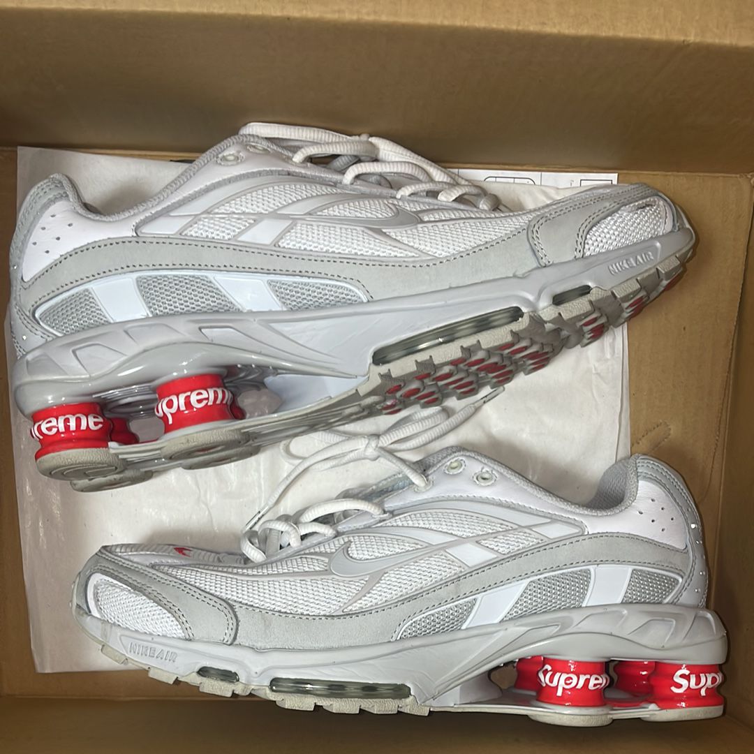 Supreme × Nike Shox Ride 2 "White/Grey Fog/Flat Platinum"
