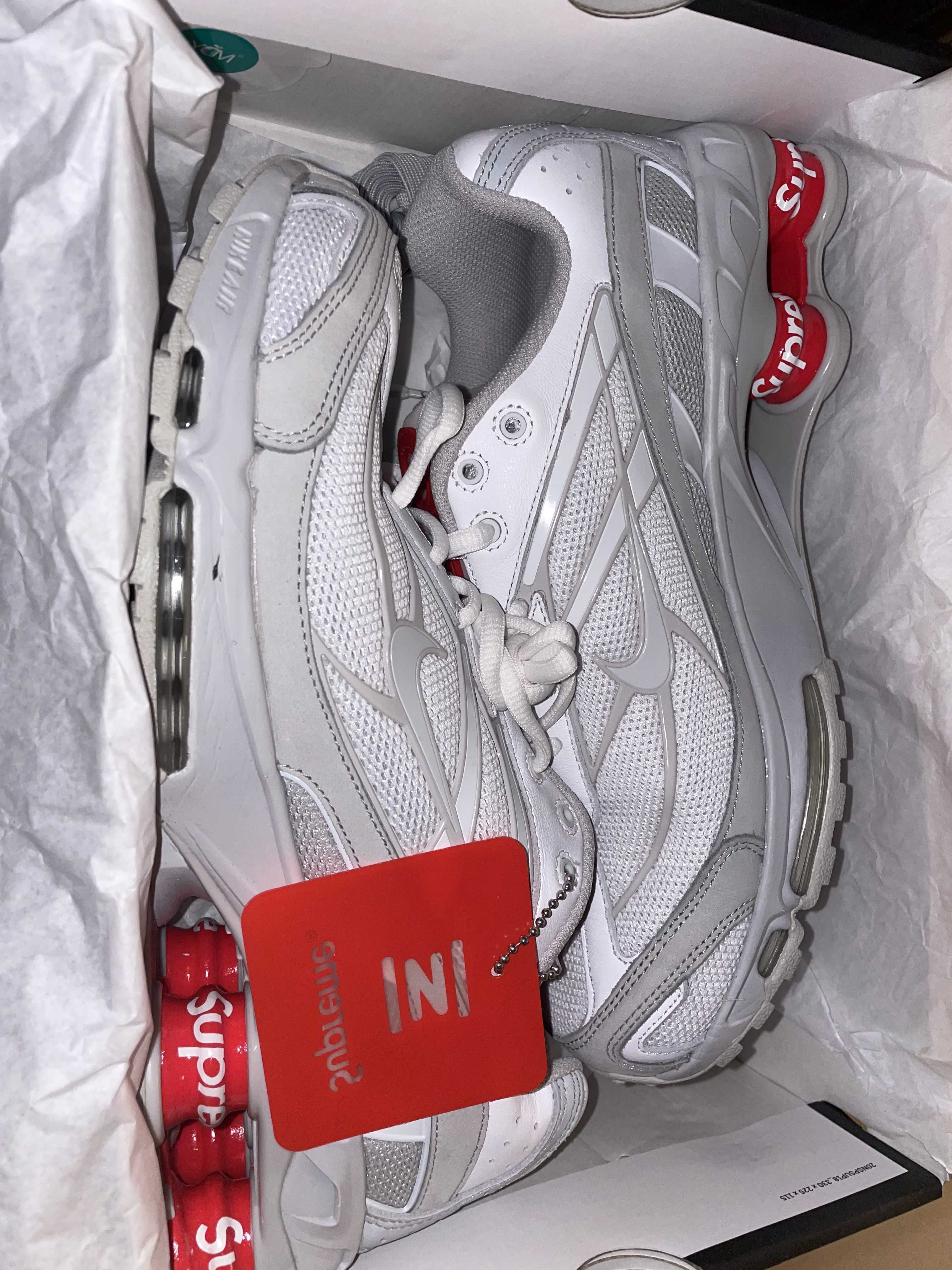 Supreme × Nike Shox Ride 2 "White/Grey Fog/Flat Platinum"