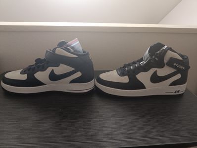 Stussy × Nike Air Force 1 Mid "Black and Light Bone"