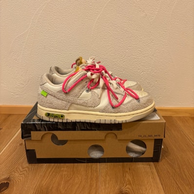 Off-White × Nike Dunk Low "Sail/Neutral Gray/Hyper Pink"