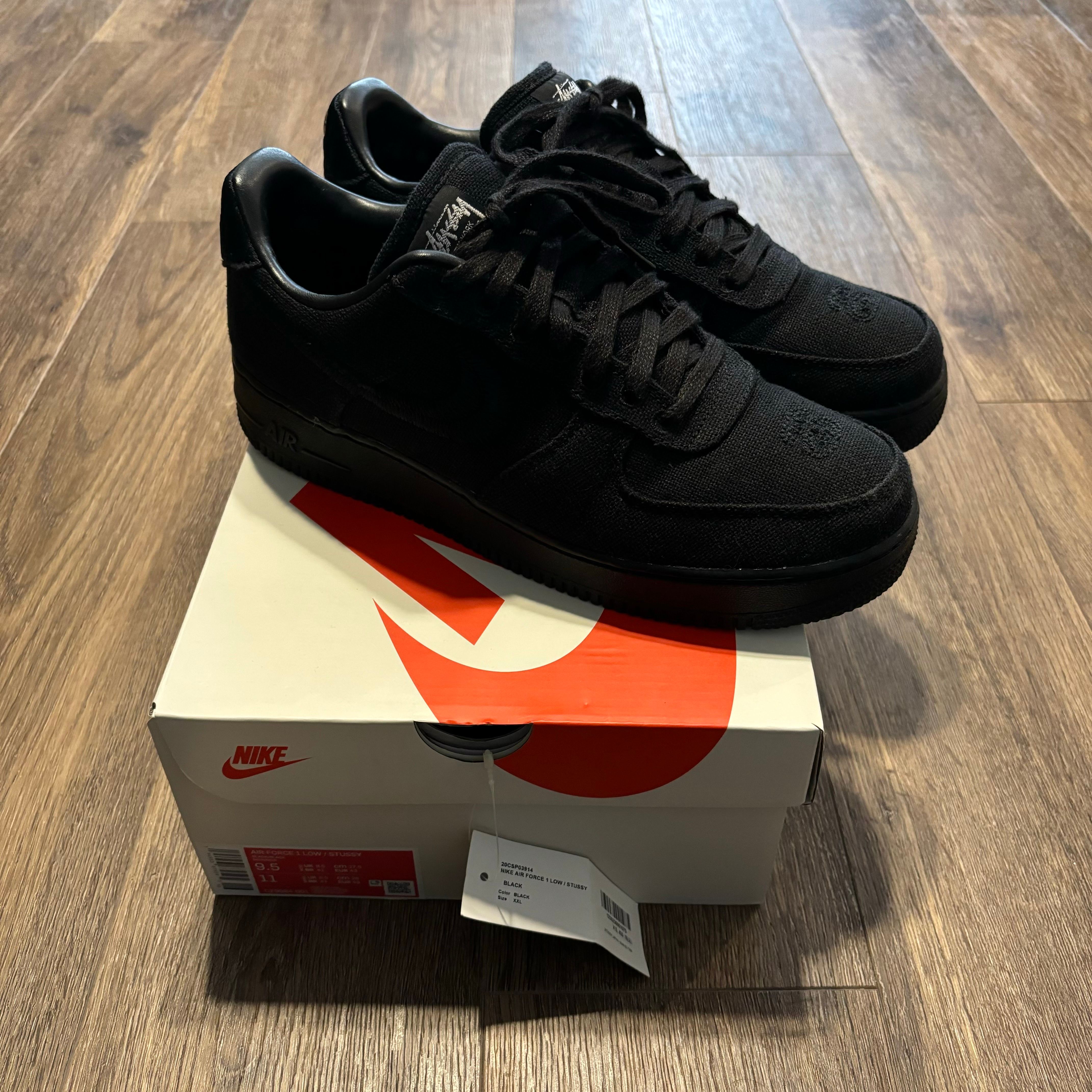 Stussy × Nike Air Force 1 Low "Triple Black"