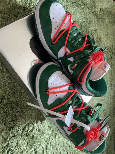 Off-White × Nike Dunk Low "White/Pine Green"