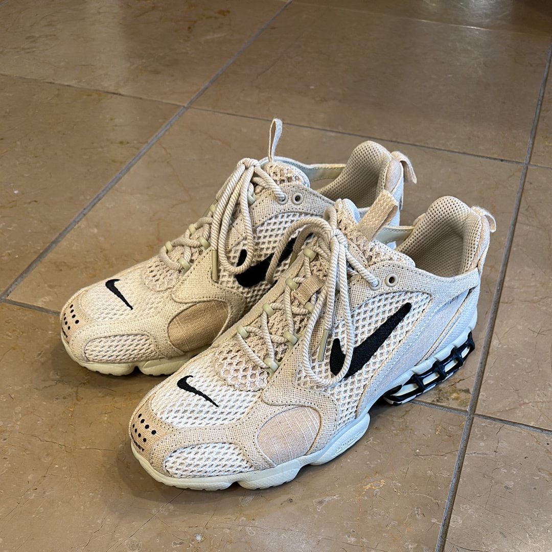 Stussy × Nike Air Zoom Spiridon CG 2 "Fossil/Black"