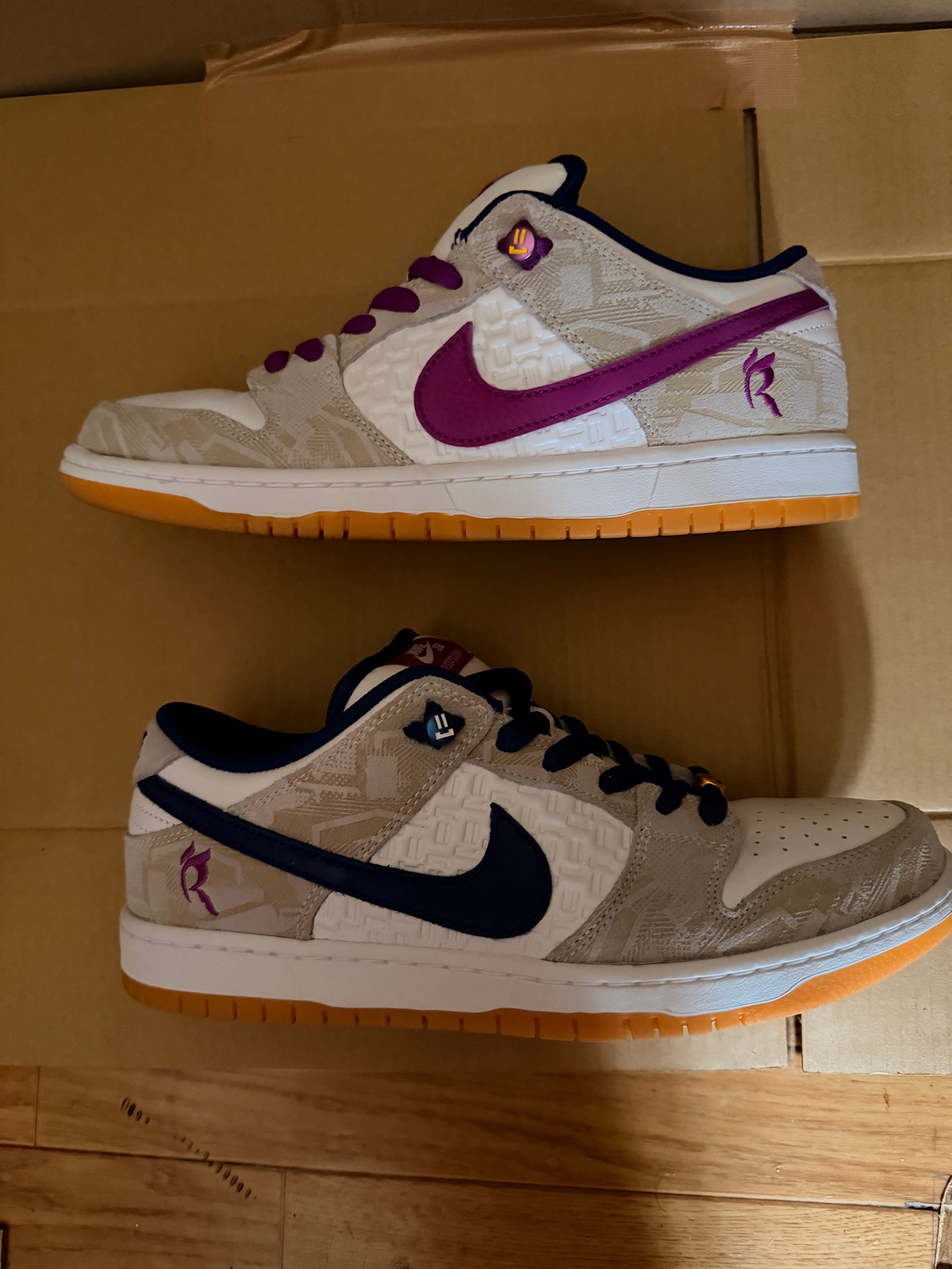Rayssa Leal × Nike SB Dunk Low PRM "Pure Platinum and Vivid Purple"